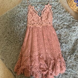 Free People Adella Ballet Rose Lace Slip Dress